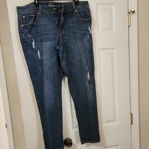 Lane Bryant Dark Blue Skinny Jeans 30 In Inseam